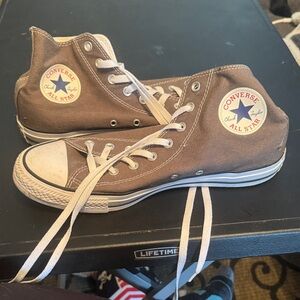 Converse Gray High-Top Sneakers with White Accents
